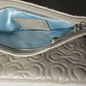 Coach Quilted Fold over Clutch With Silver Chain